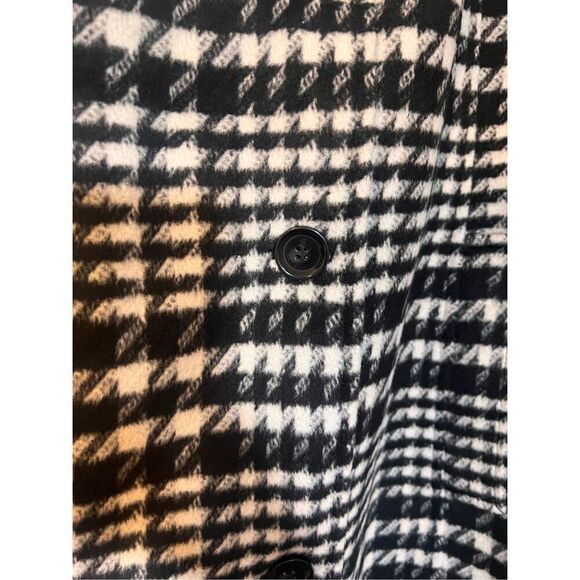 Susan Graver 1X Houndstooth Plaid Longline Peacoat Black White Academia Prep - Picture 12 of 16